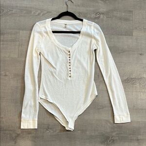Free People Henley Scoop Neck Bodysuit